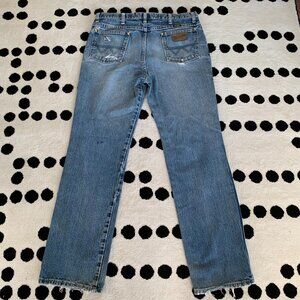 Wrangler Jeans Cowboy Cut 34X32 George Strait Collection Distressed Denim Ranch